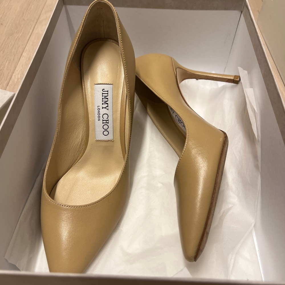 Jimmy Choos - Nude Romy 85 in Size 36.5
